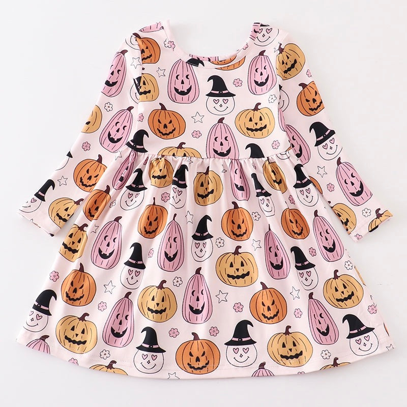 Halloween Pumpkin Print Dress - Monogram Market