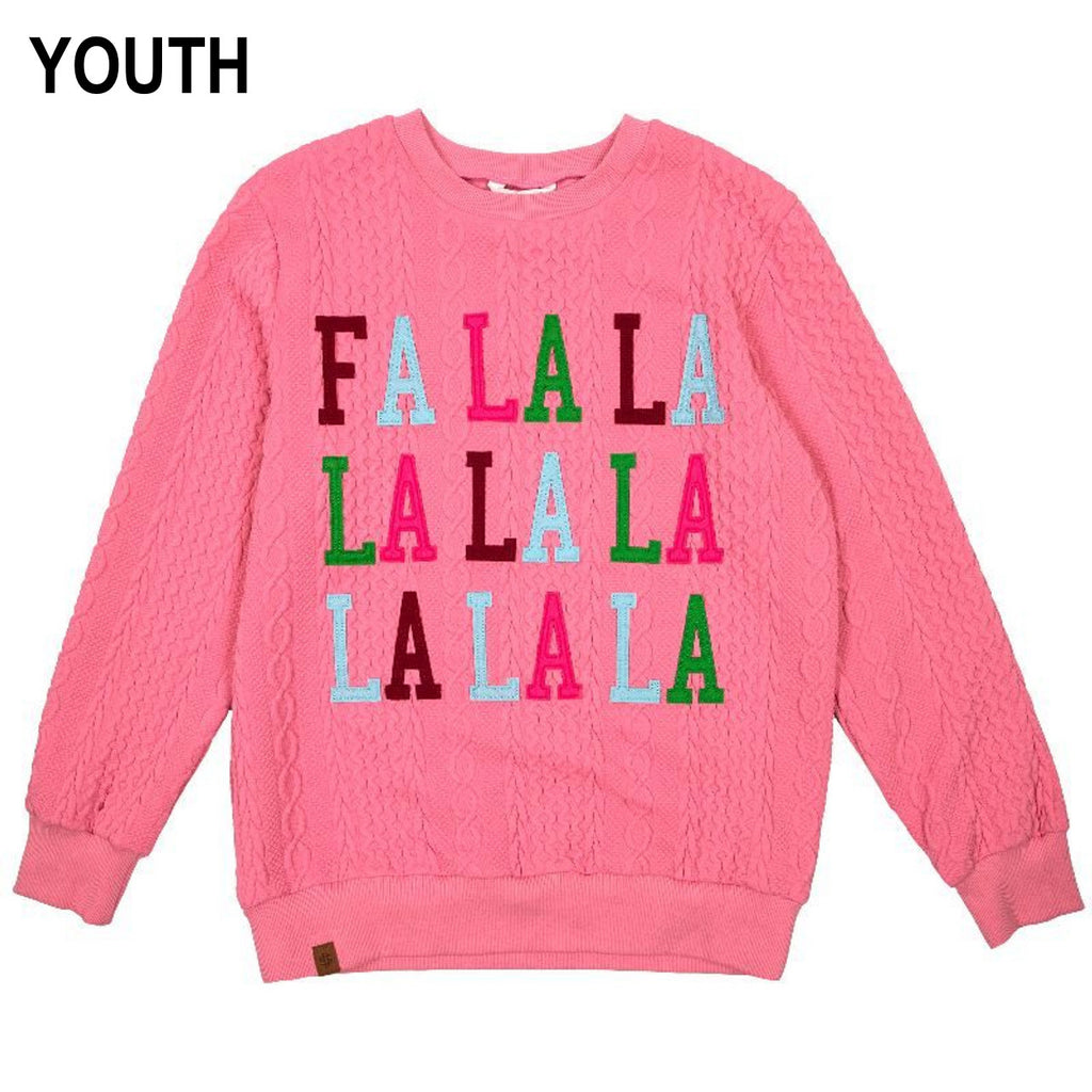 Simply Southern YOUTH - FA LA LA Braided Sweater - Monogram Market