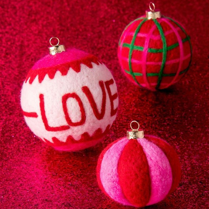 Shiraleah - LOVE Felt Christmas Ornaments - Monogram Market
