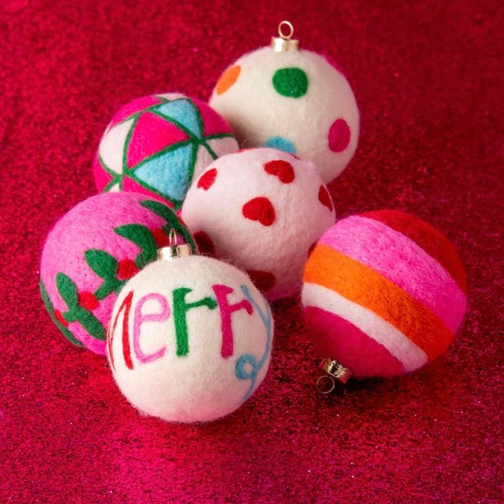 Shiraleah - MERRY Felt Christmas Ornaments, 4" - Monogram Market