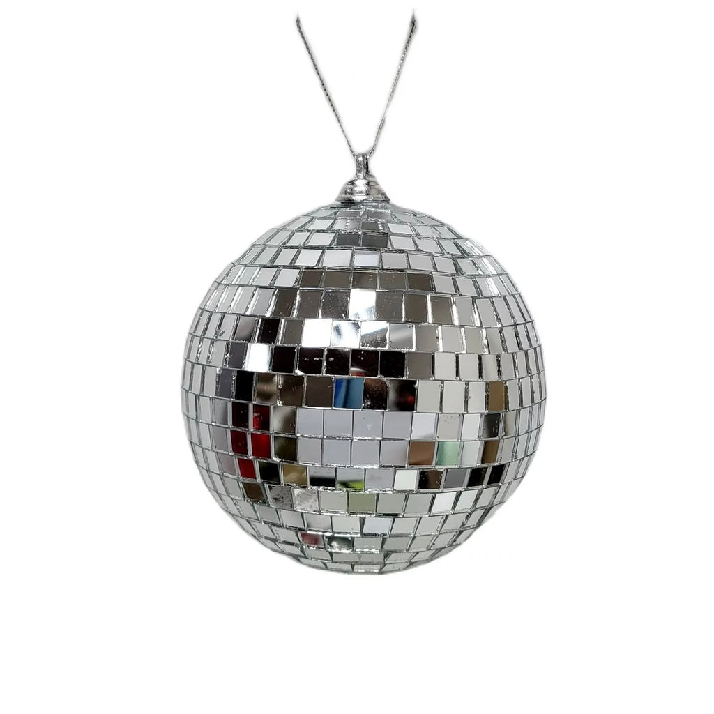 Disco Ball Ornament - Silver, 4" - Monogram Market