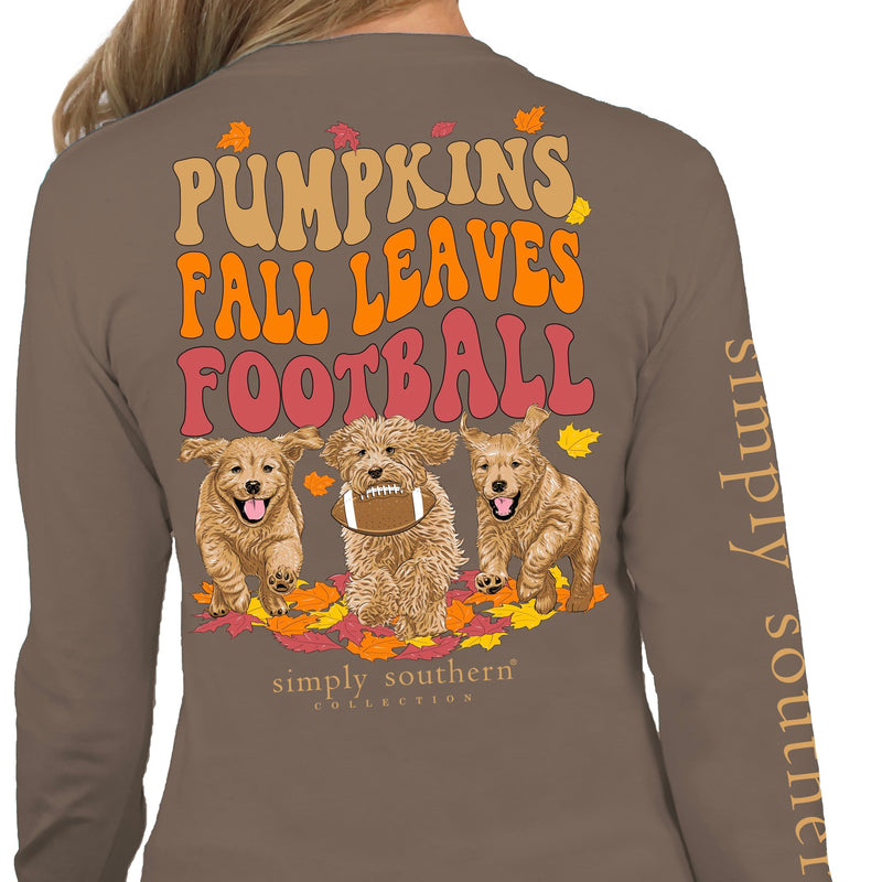 Simply Southern, Long Sleeve Tee - PUMPKINS, FALL LEAVES, FOOTBALL - Monogram Market