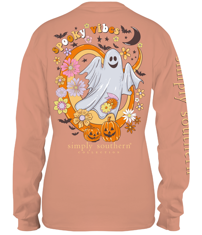 Simply Southern YOUTH, Long Sleeve Tee - SPOOKY VIBES - Monogram Market
