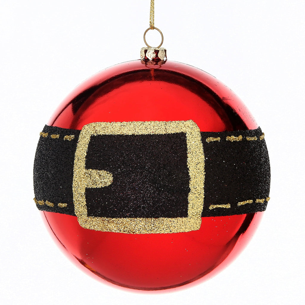 Shiny Glitter Santa Belt Ornament - Monogram Market