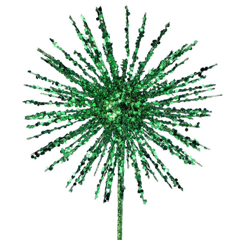 Glitter & Sequins Galaxy Burst Stem - Green, 19" - Monogram Market