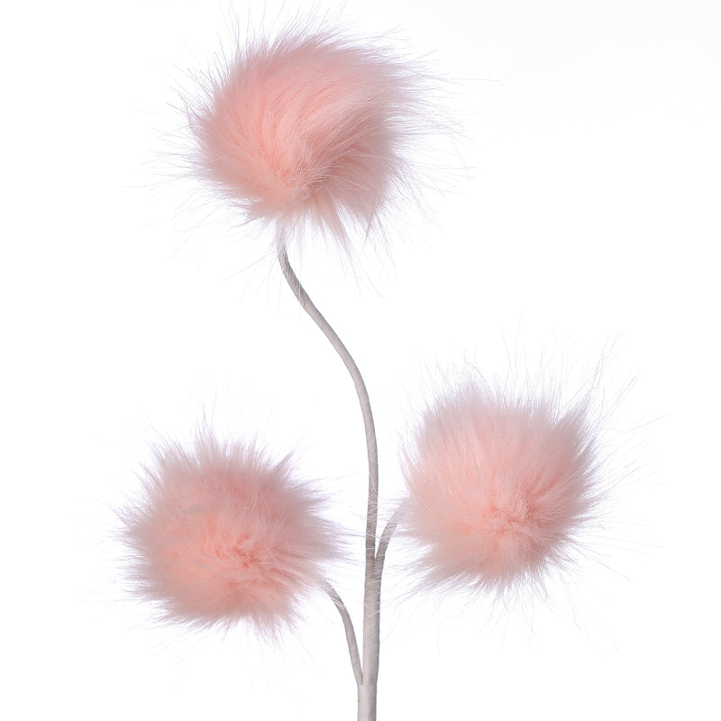 Flamingo Feather Puff Ball Spray - Coral Pink, 24” - Monogram Market