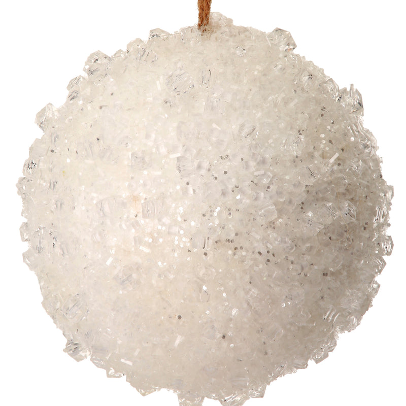White Diamond Ball Ornament, 4” - Monogram Market