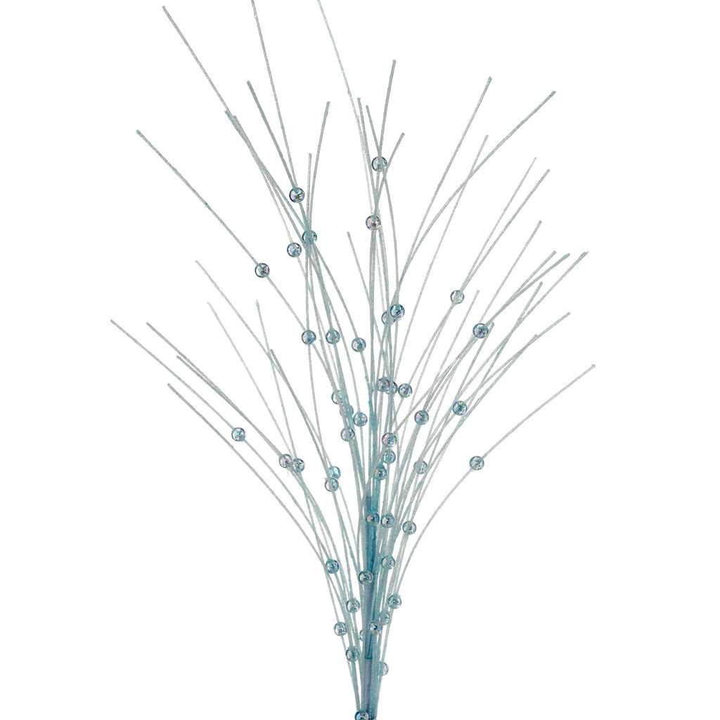 Glitter Beaded Grass Spray - Ice Blue, 27” - Monogram Market