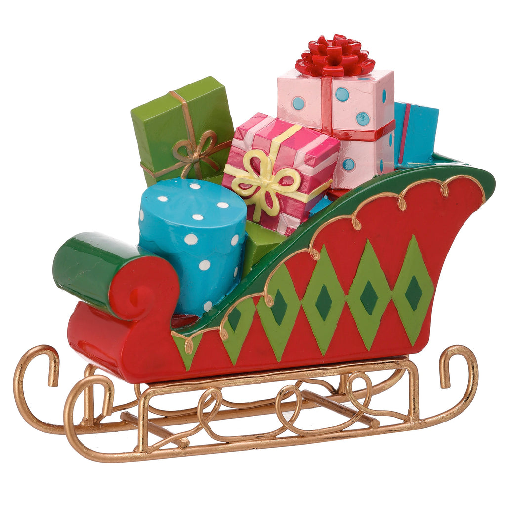 Resin Whimsical Sleigh with Packages, 6" - Monogram Market