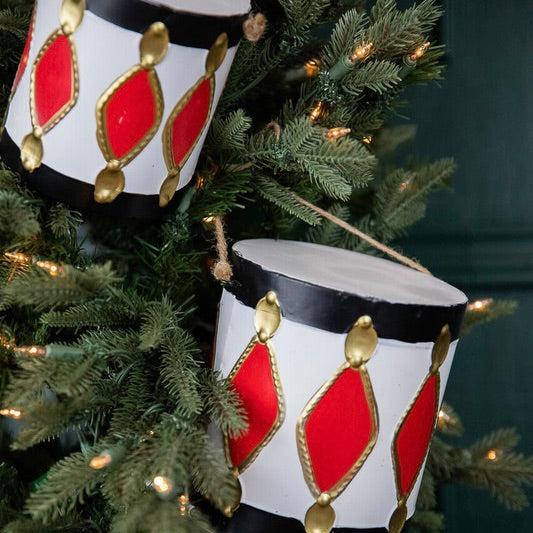 Decorative Metal Christmas Drum - Thumbnail 2