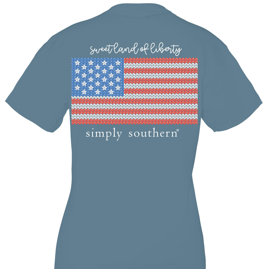 Simply Southern, Short Sleeve Tee - KNIT FLAG - Monogram Market
