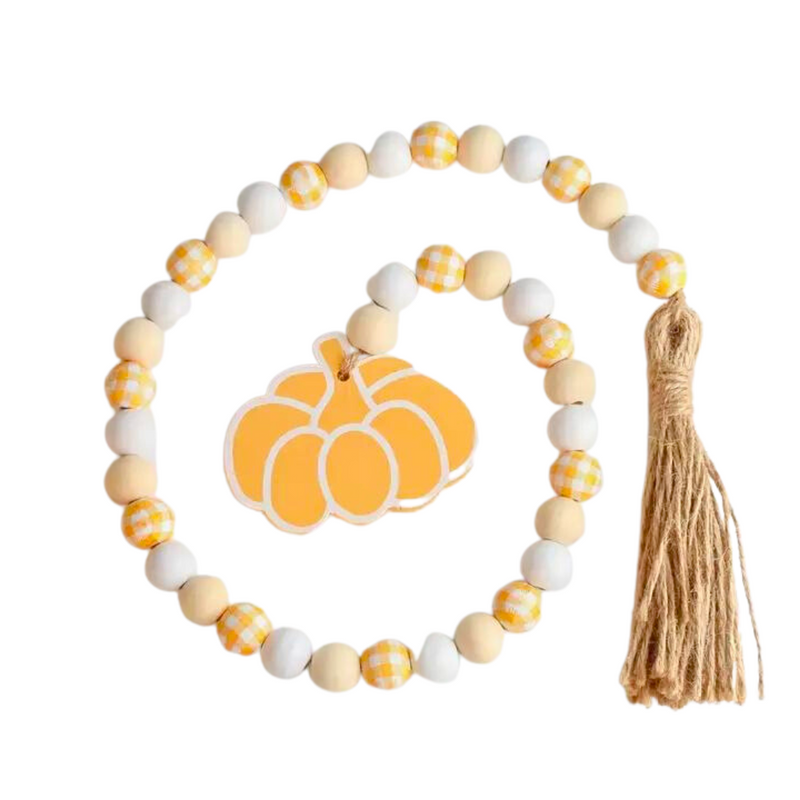 Pumpkin Wood Bead Garland, 30" - Monogram Market