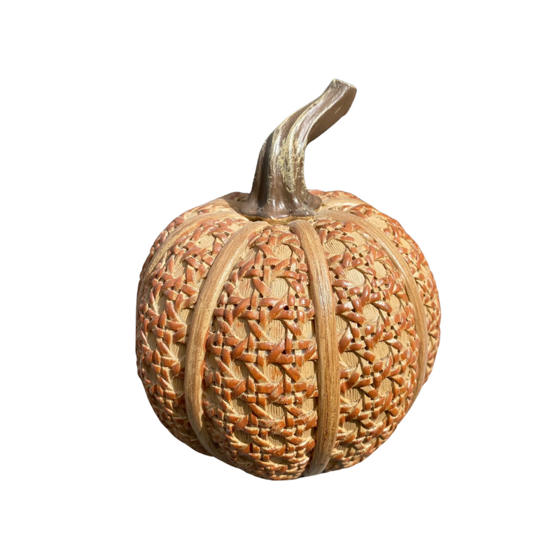 Faux Rattan Cane Resin Pumpkins - Monogram Market