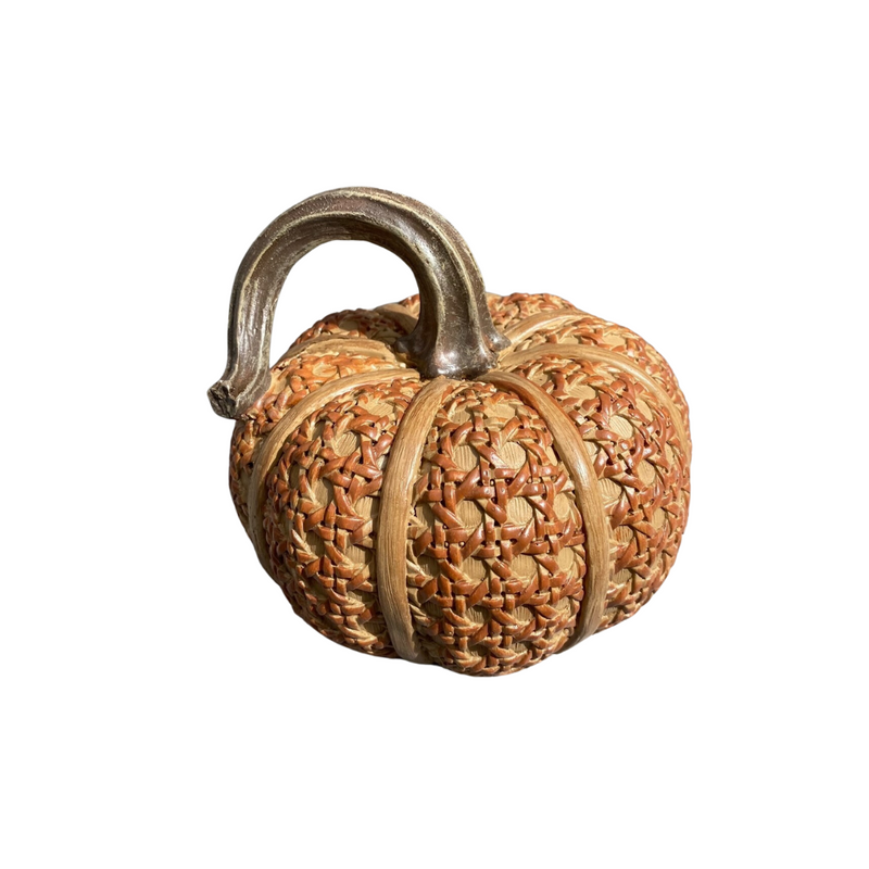 Faux Rattan Cane Resin Pumpkins - Monogram Market