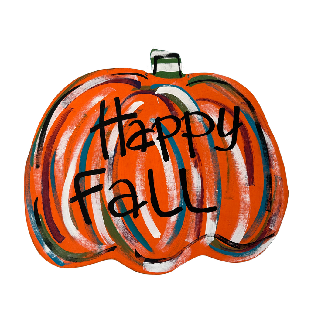 Happy Fall Pumpkin Door Hanger - Monogram Market