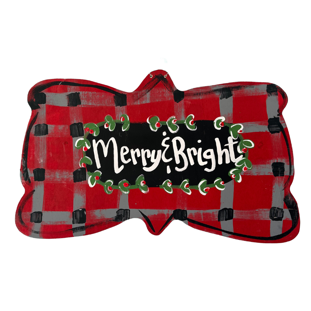 Merry & Bright Door Hanger - Monogram Market