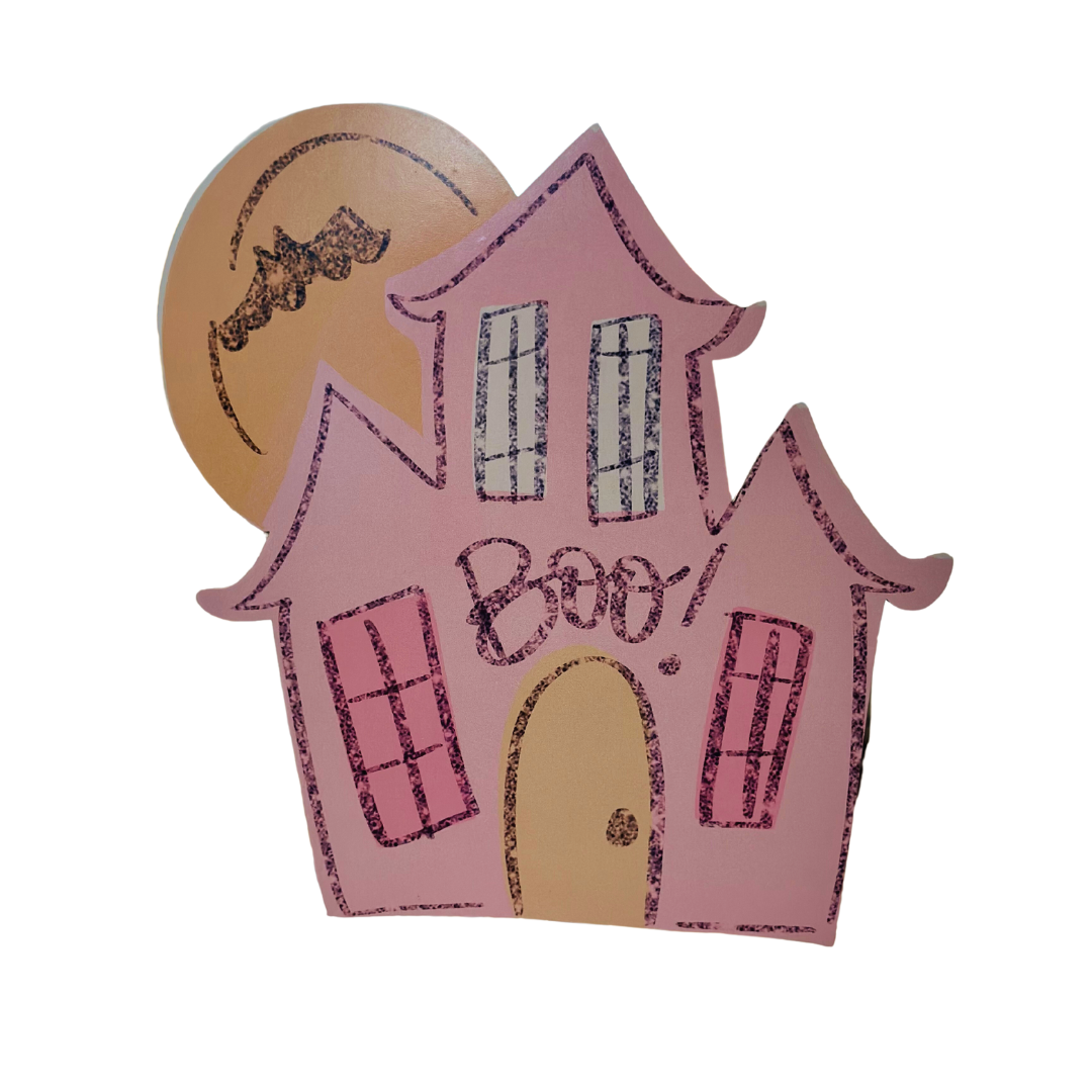 Pink Haunted House Topper