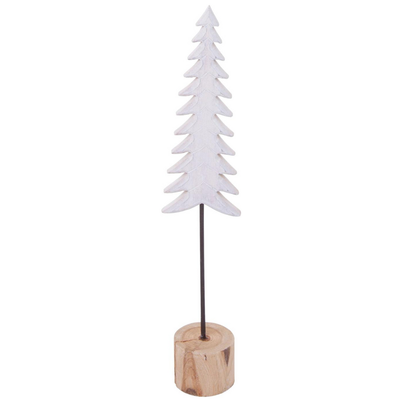 White Washed Wood Tabletop Tree, 13.5"H - Monogram Market