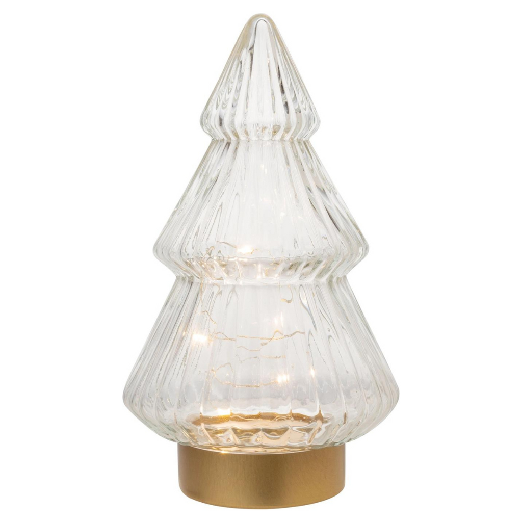 Lighted Glass Tiered Table Top Tree, 9"H - Monogram Market