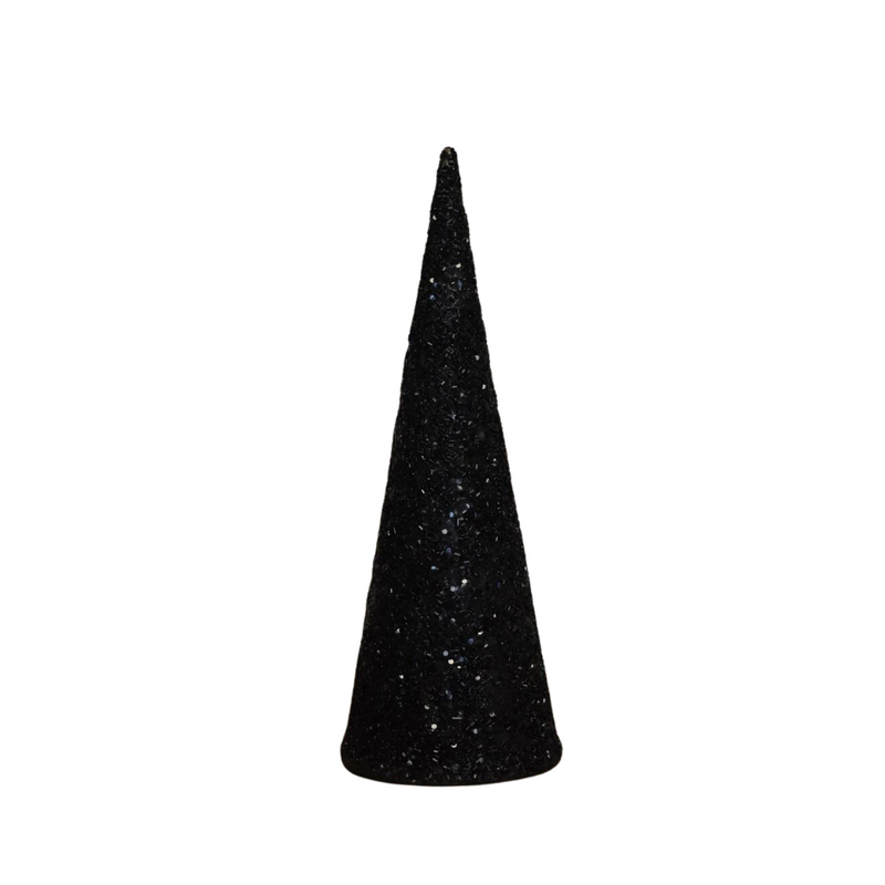 Glass Beaded Cone Trees, BLACK - Monogram Market