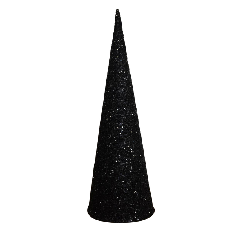 Glass Beaded Cone Trees, BLACK - Monogram Market