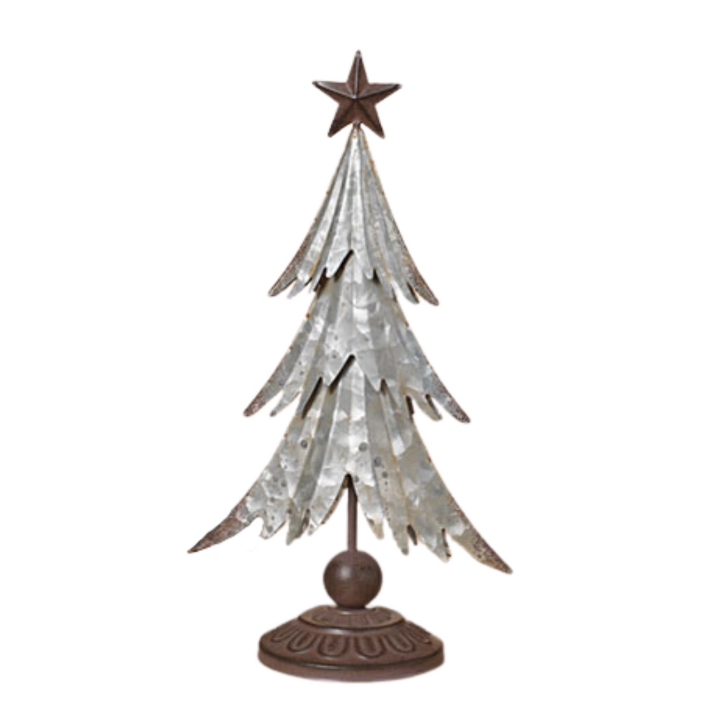 Silvertone Metal Christmas Tree, 12"H - Monogram Market