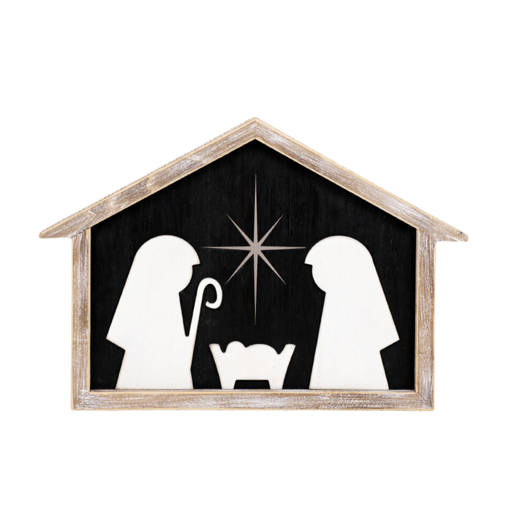 Adams & Co. - Wood Framed Nativity, 12" - Monogram Market