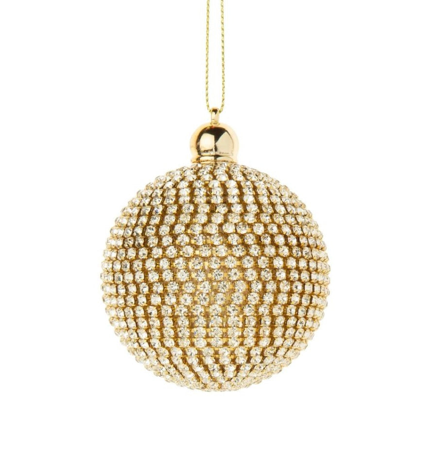 Diamond Crusted Ornament - Gold, 1.5" - Monogram Market