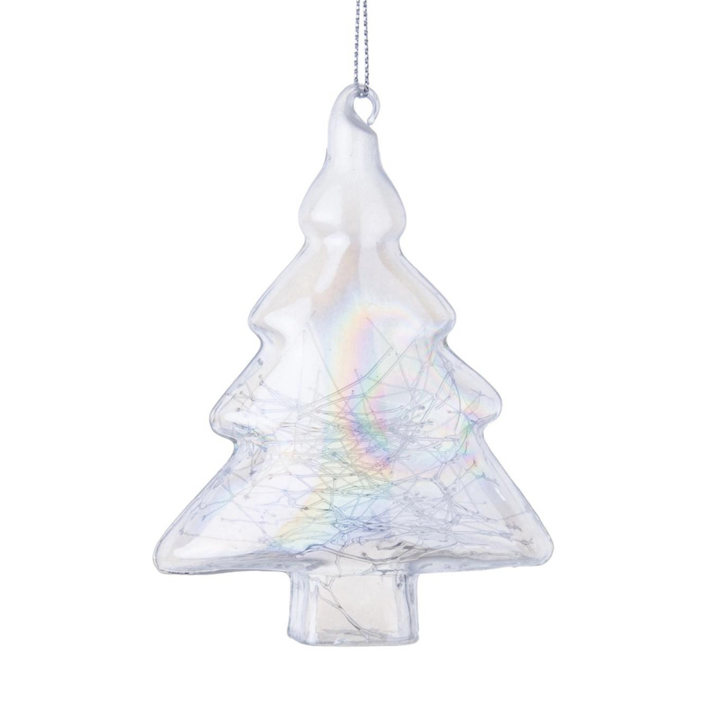 Glass Iridescent Tree Ornament, 4" - Monogram Market