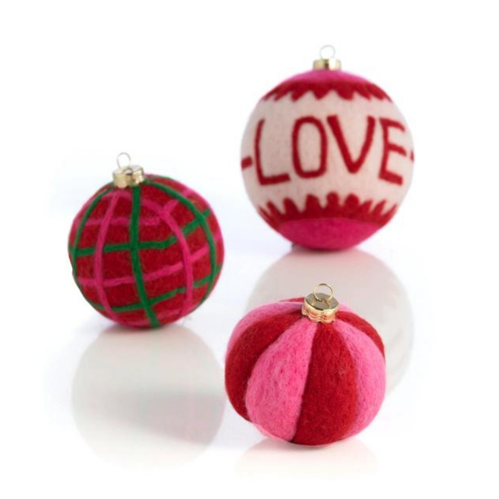 Shiraleah - LOVE Felt Christmas Ornaments - Monogram Market