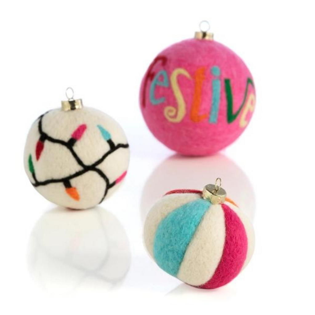 Shiraleah - FESTIVE Felt Christmas Ornaments - Monogram Market