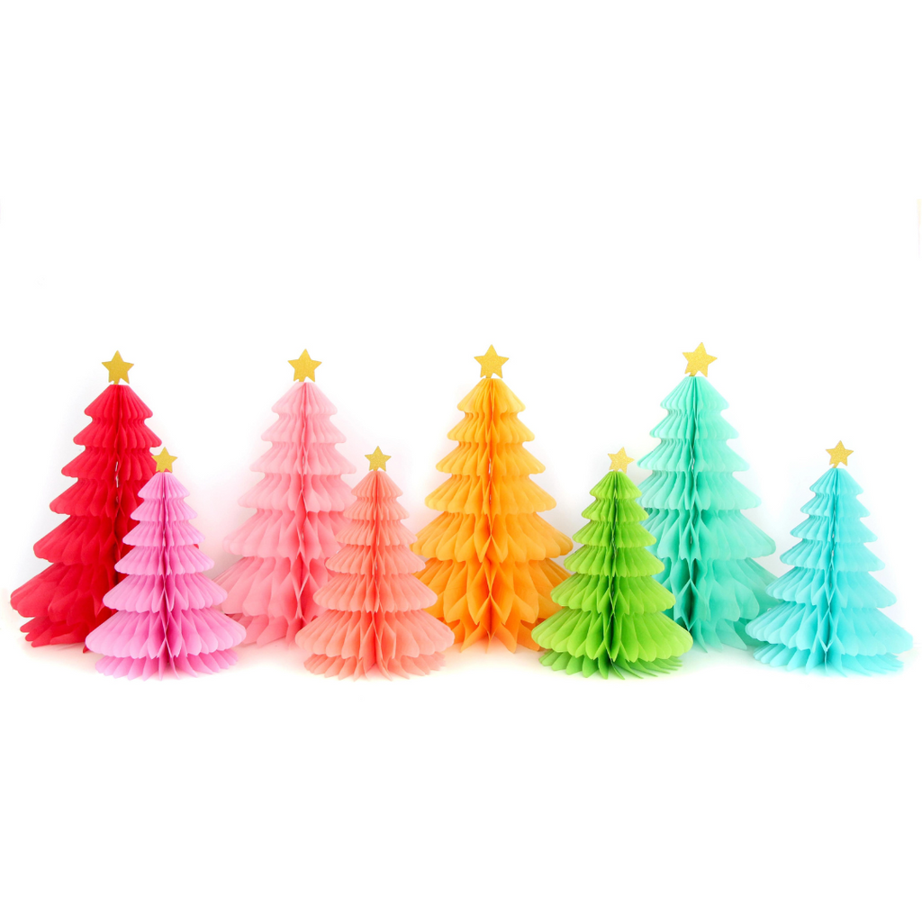 Honeycomb Christmas Trees, Rainbow - Monogram Market