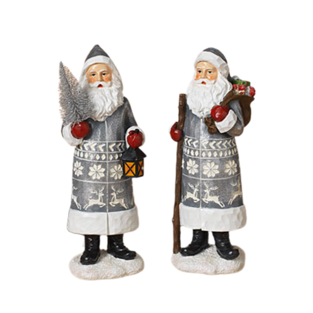 Resin Winter Santa Figurines, 9.5" - Monogram Market