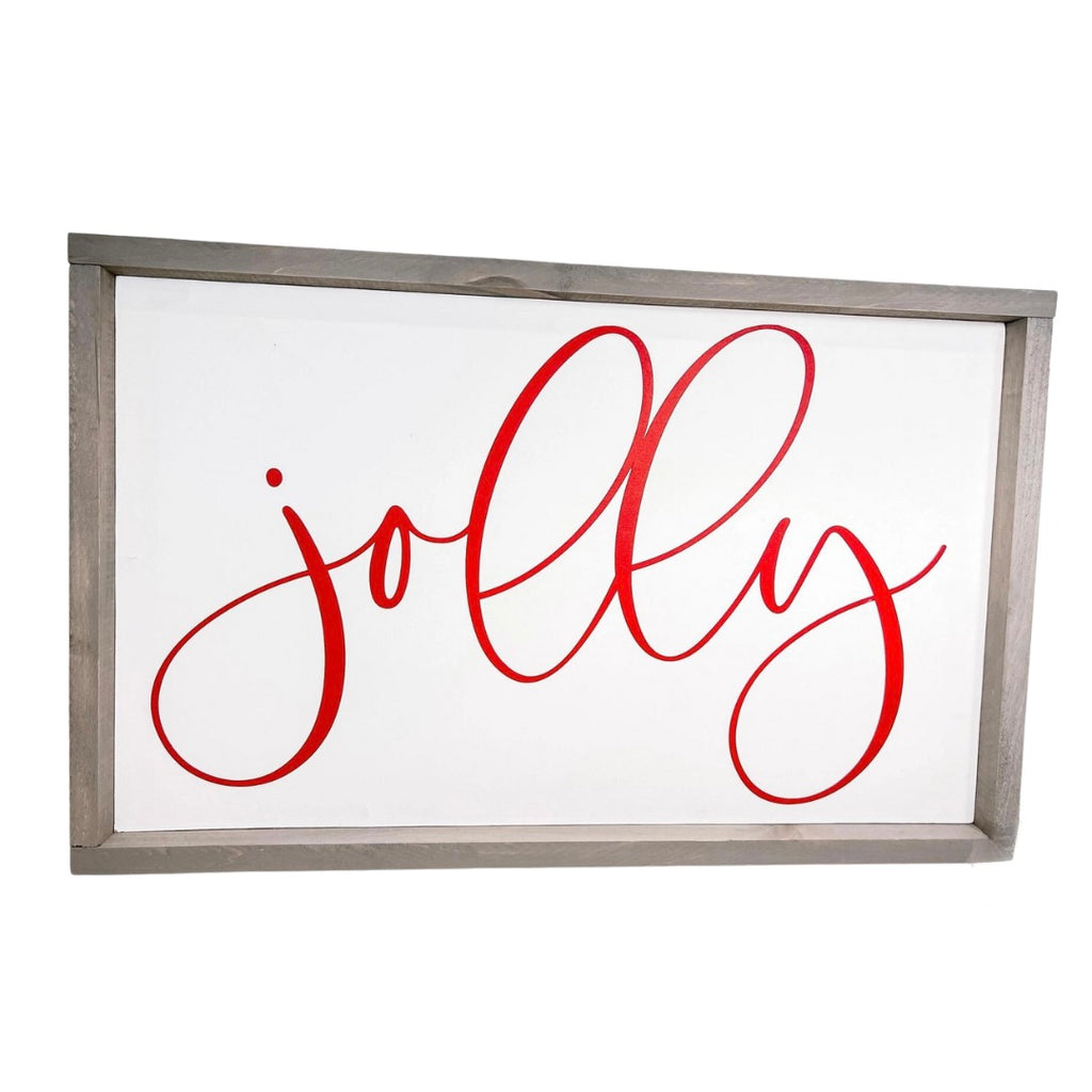 Jolly Christmas Wood Sign, 25" - Monogram Market