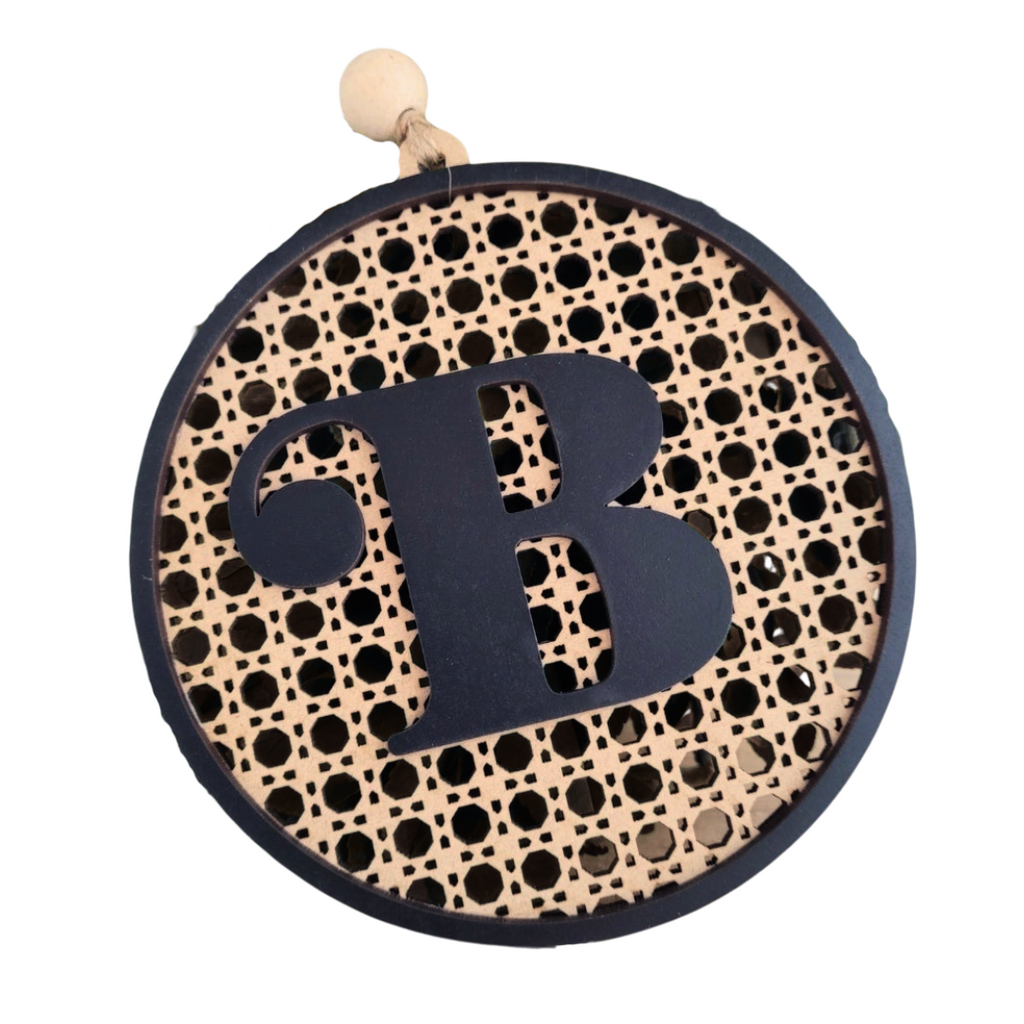 Cane Rattan Initial Ornament