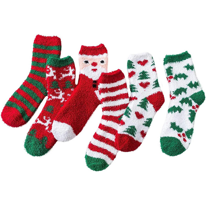 Christmas Prints Fuzzy Socks - Monogram Market