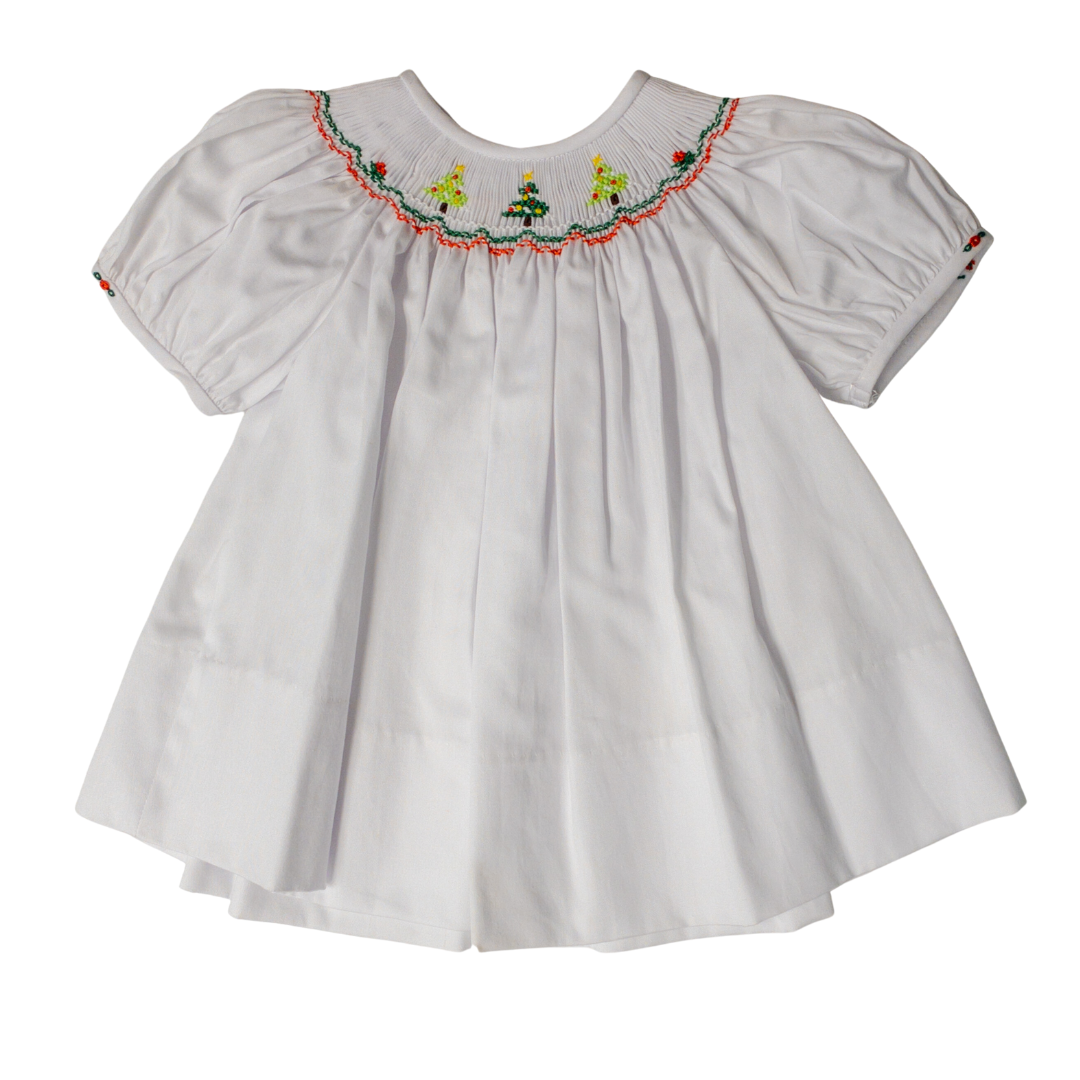 smocked christmas dresses Christmas Tree Bishop Smocked Dress 3T main image 1