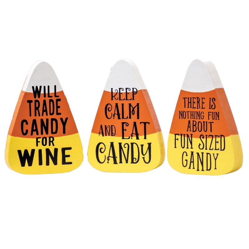 Wood Halloween Candy Corn Sitters - Monogram Market