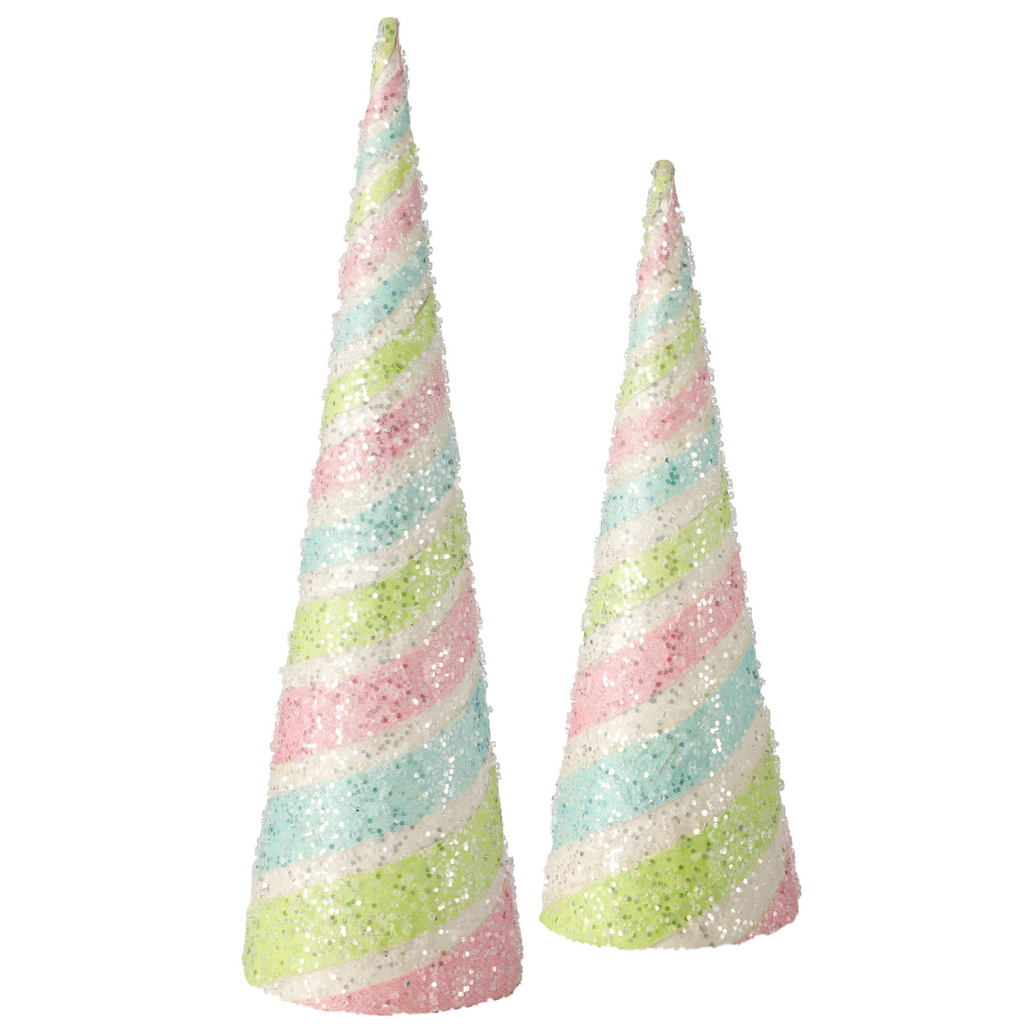 Pastel Candy Stripe Cone Trees - Monogram Market
