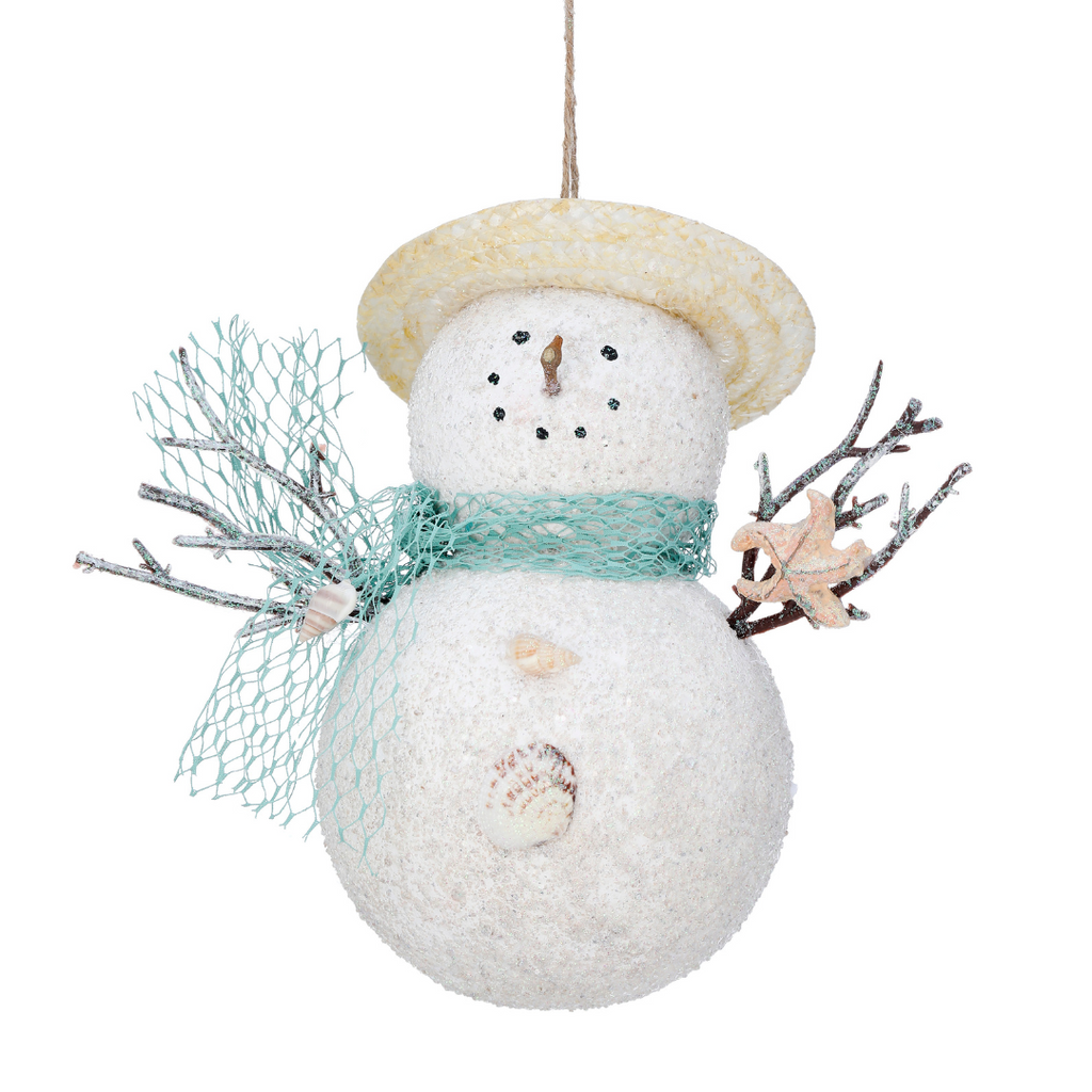 Coastal Snowman Ornament, 7" - Monogram Market