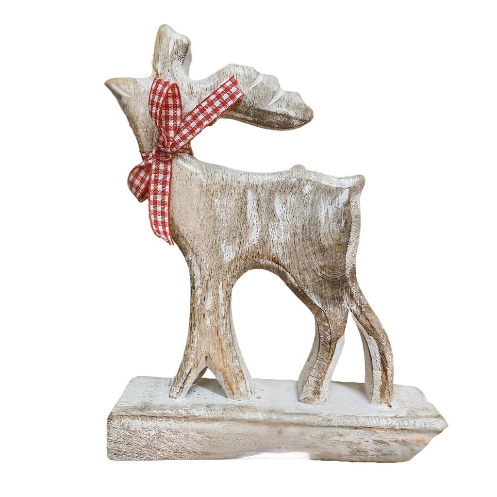 Whitewashed Deer Figure, 9" - Monogram Market