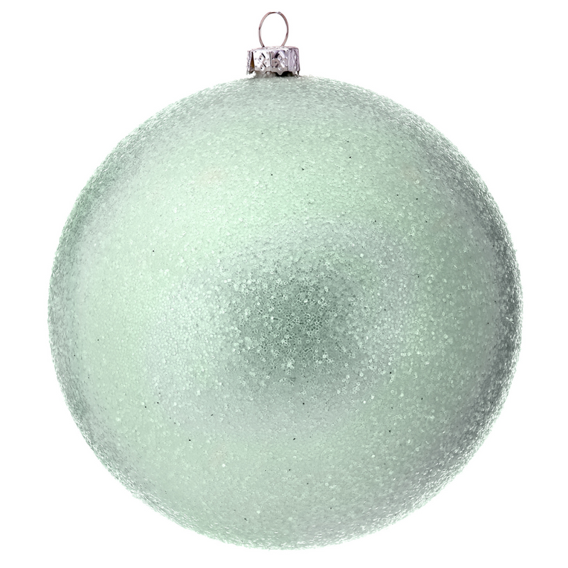 Mint Green Sugar Glitter Ball Ornament, 4” - Monogram Market