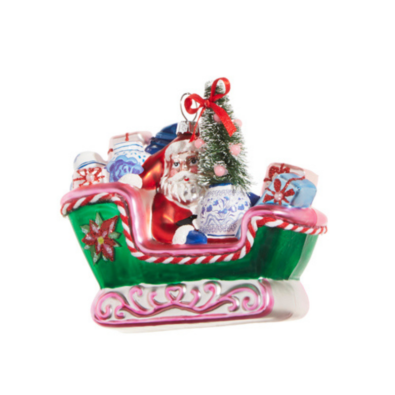 RAZ - Chinoiserie Sleigh Ride Ornament, 5.5" - Monogram Market