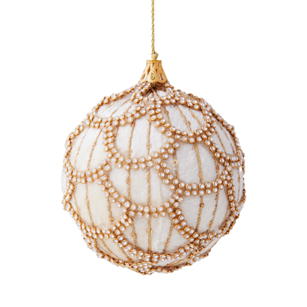 RAZ - Jeweled Velvet Ball Ornament, 4" - Monogram Market