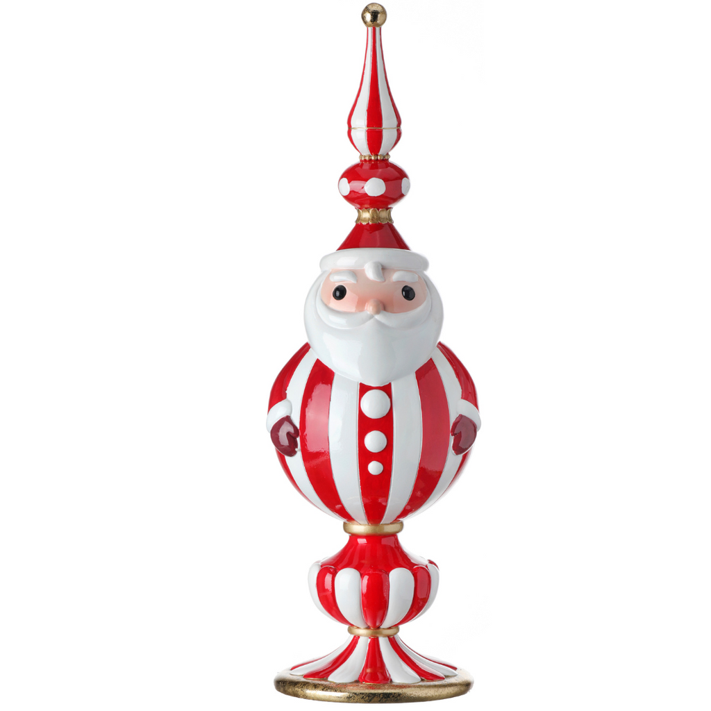 Peppermint Santa Finial Christmas Figurine, 18"