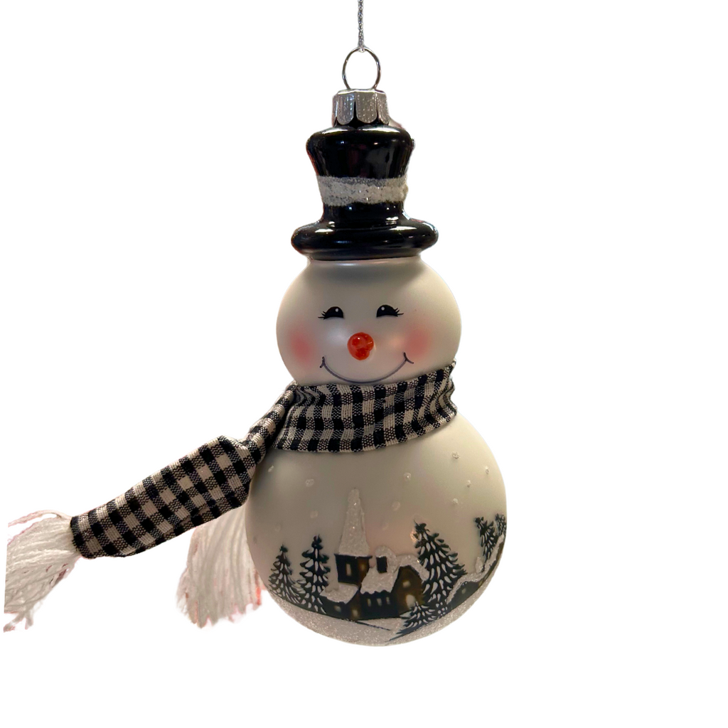Glass Snowman Ornaments, 5.25" - Monogram Market