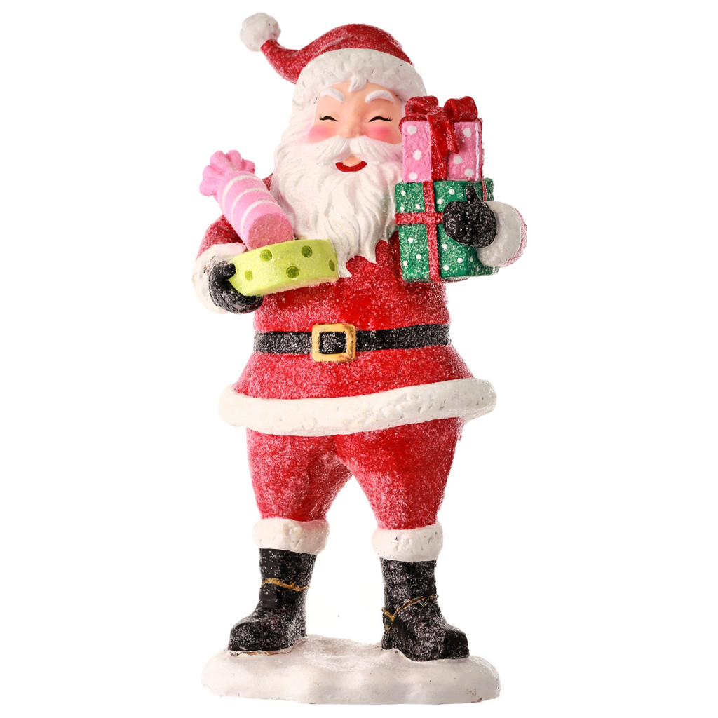 Resin Whimsical Santa with Packages, 12.5" - Monogram Market