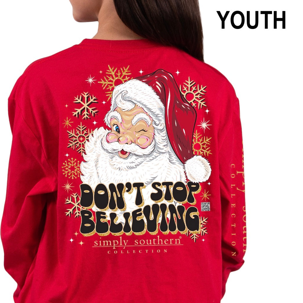 Simply Southern YOUTH - Long Sleeve Tee, BELIEVE - Monogram Market