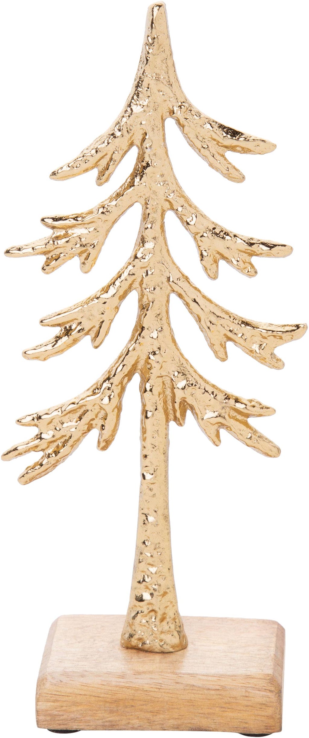 Shiny Gold Cast Metal Holiday Tree, 9"H - Monogram Market