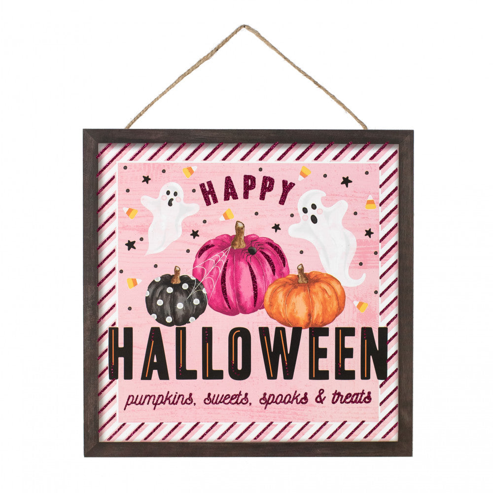 Happy Halloween Sign - Pink, 10" - Monogram Market